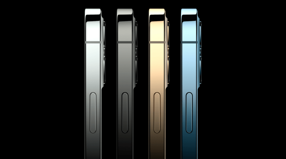 iPhone 12 Pro Max will be available in four stainless steel finishes, including graphite, silver, gold, and pacific blue